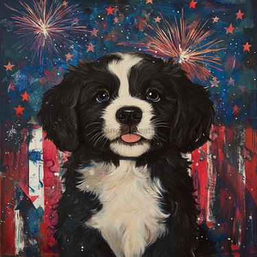 Patriotic Dog Sign, DCO-13364, Sign For Wreath, 10x10